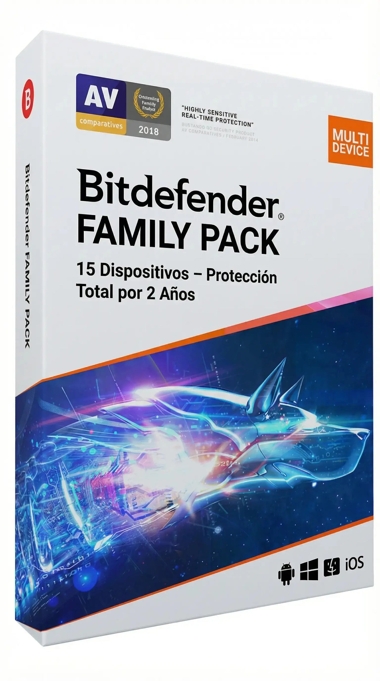 Bitdefender Family Pack Clave Original – 15 Dispositivos por 2 Años
