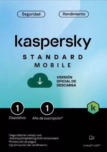 Kaspersky Standard Mobile – Licencia oficial 1 año para 1 dispositivo