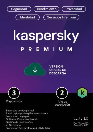 Licencia oficial Kaspersky Premium Antivirus activación global