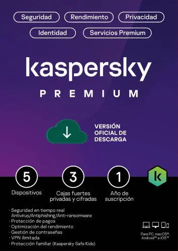 Kaspersky Premium Antivirus – Defensa contra phishing y ransomware
