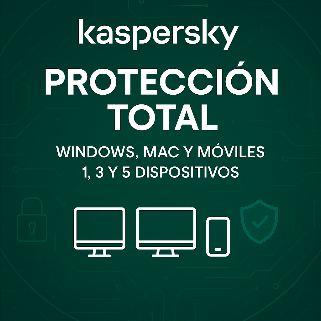 Licencias Antivirus Kaspersky | Protección para Windows, Mac y Móviles | 1, 3 y 5 Dispositivos