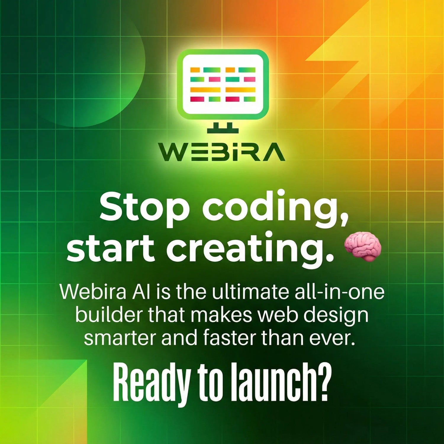 Webira AI Website Builder Interface and Dashboard Preview