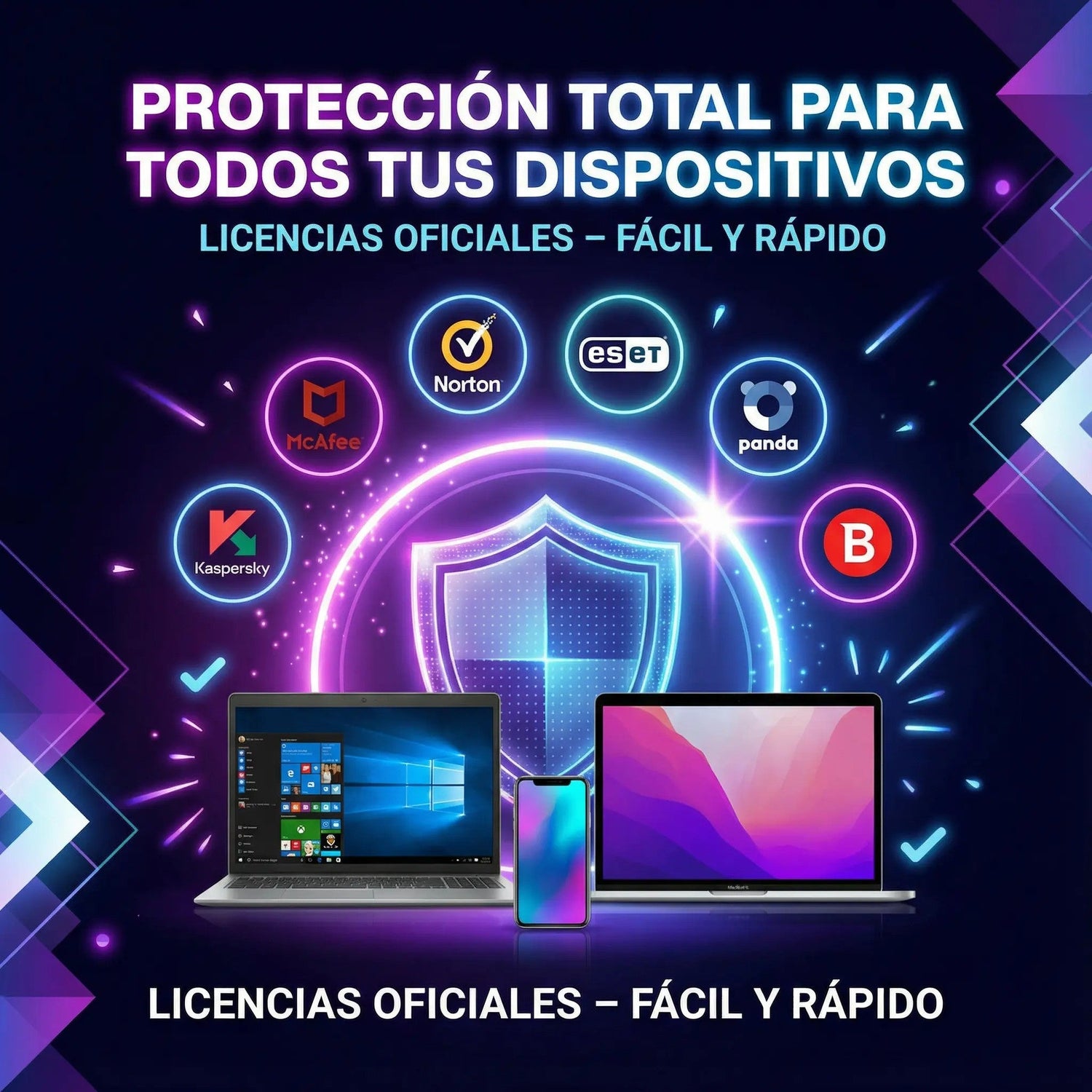 Antivirus Kaspersky, McAfee, Norton, ESET, Panda y BitDefender