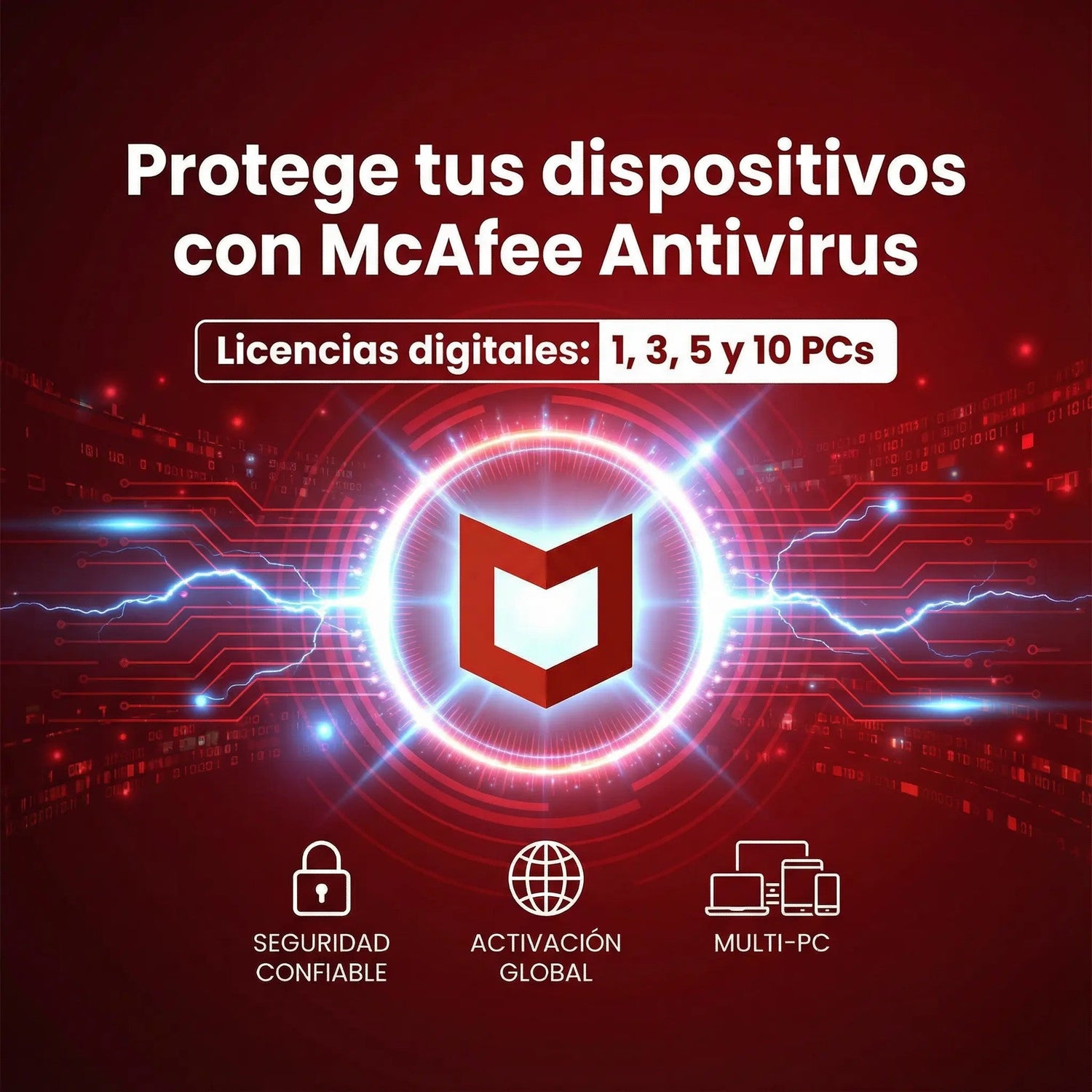 McAfee Antivirus digital para múltiples PCs 