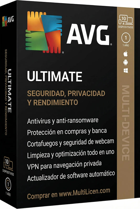 AVG Ultimate 2026 – Antivirus, VPN y TuneUp para 10 Dispositivos