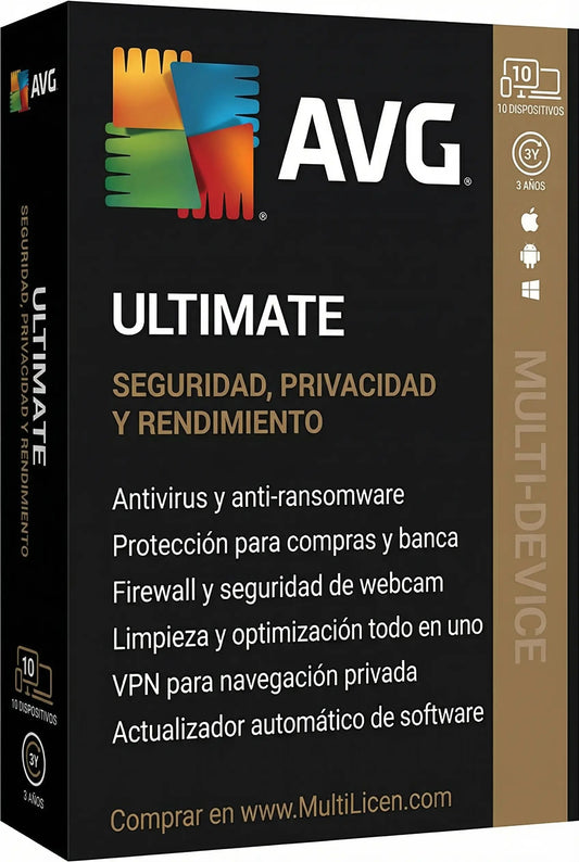 Comprar AVG Ultimate 2026 Original – 10 Dispositivos, 3 Años
