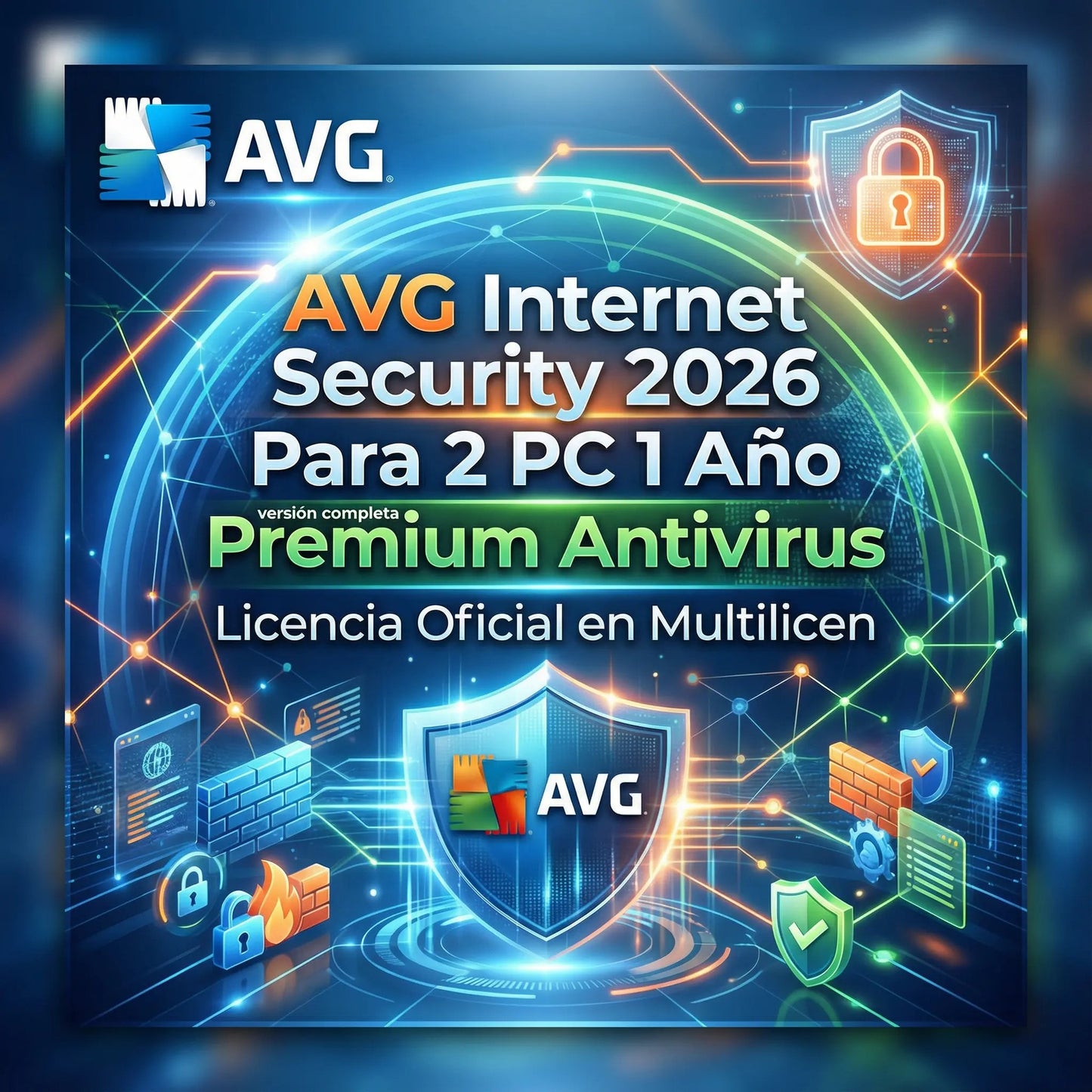 AVG Antivirus Premium 2026  Licencia 2 PC 1 Año – Protección Total Multilicen