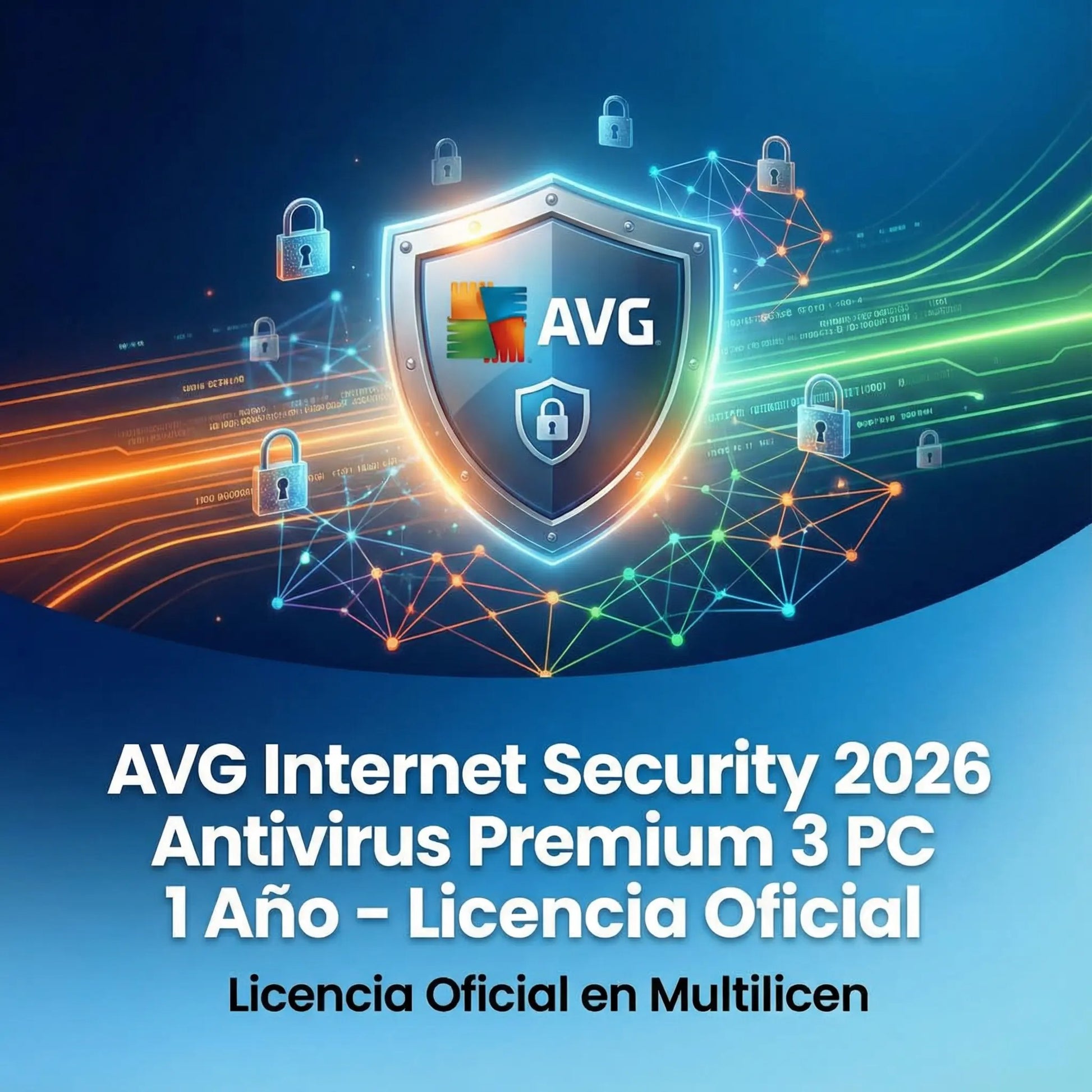 AVG Antivirus Premium 2026  Licencia 3 PC 1 Año – Protección Total Multilicen
