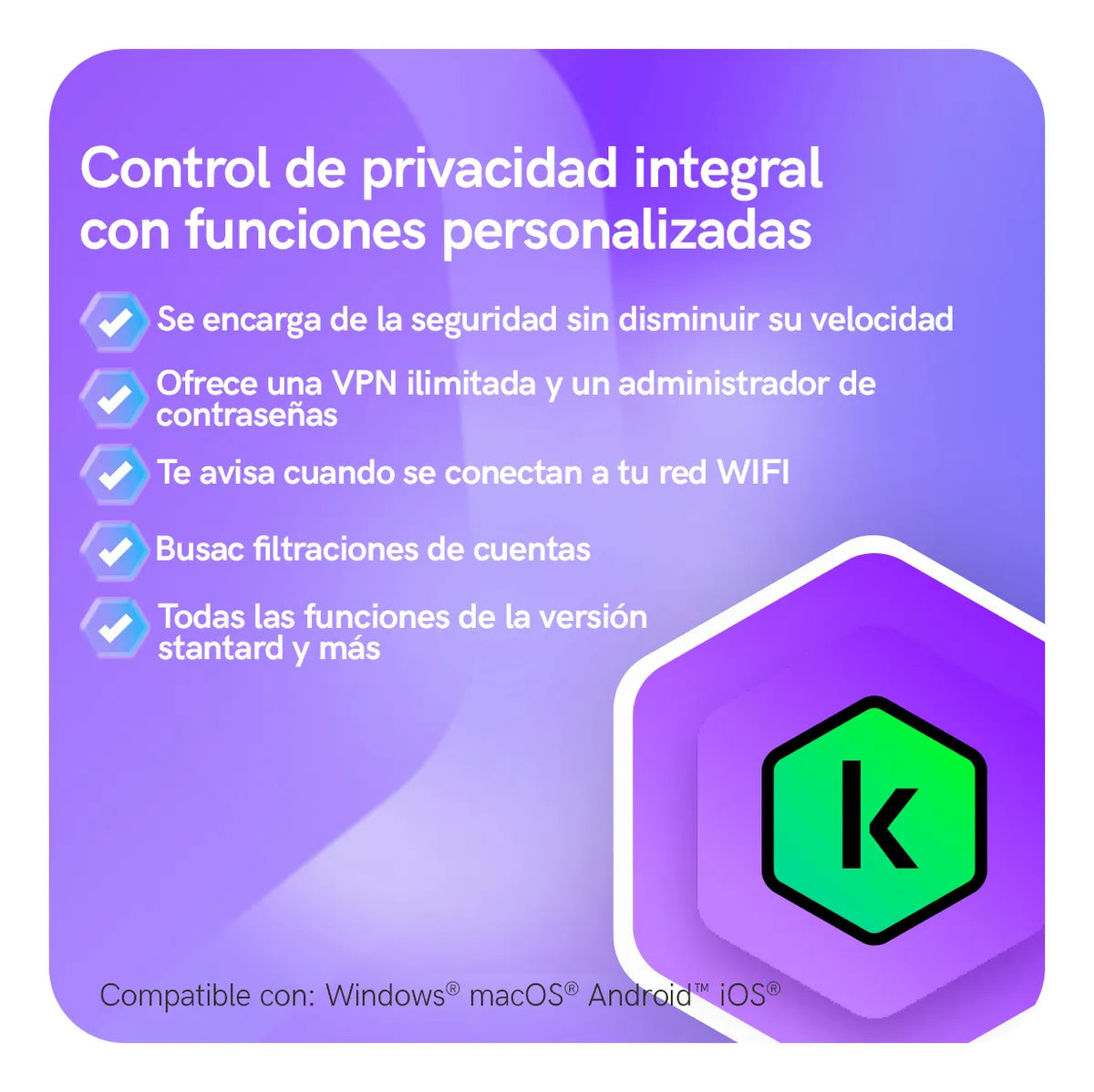 Antivirus Kaspersky Plus con VPN ilimitada y protección avanzada