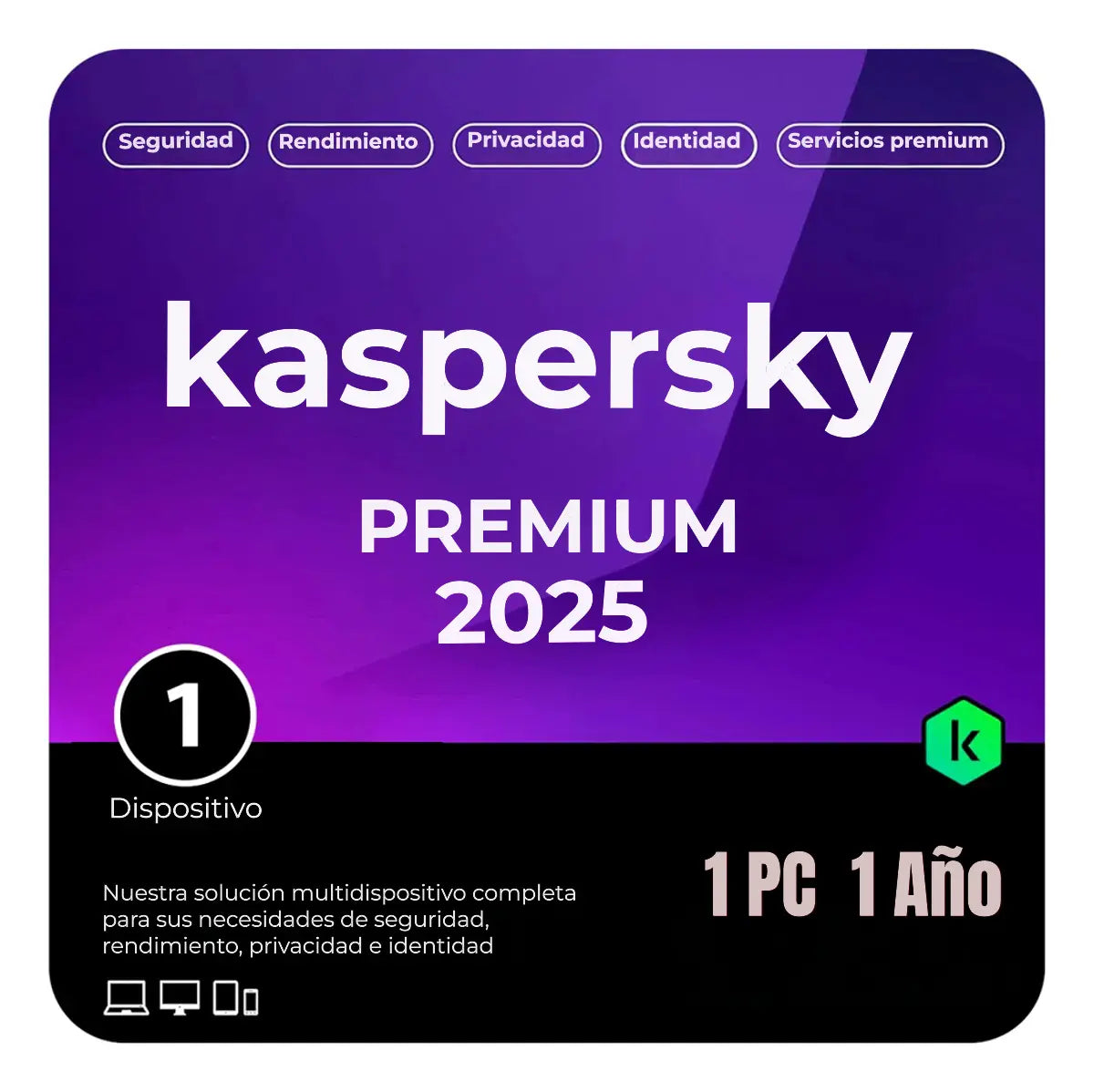 Kaspersky Premium Antivirus – Licencia oficial 1 año para 1 dispositivo