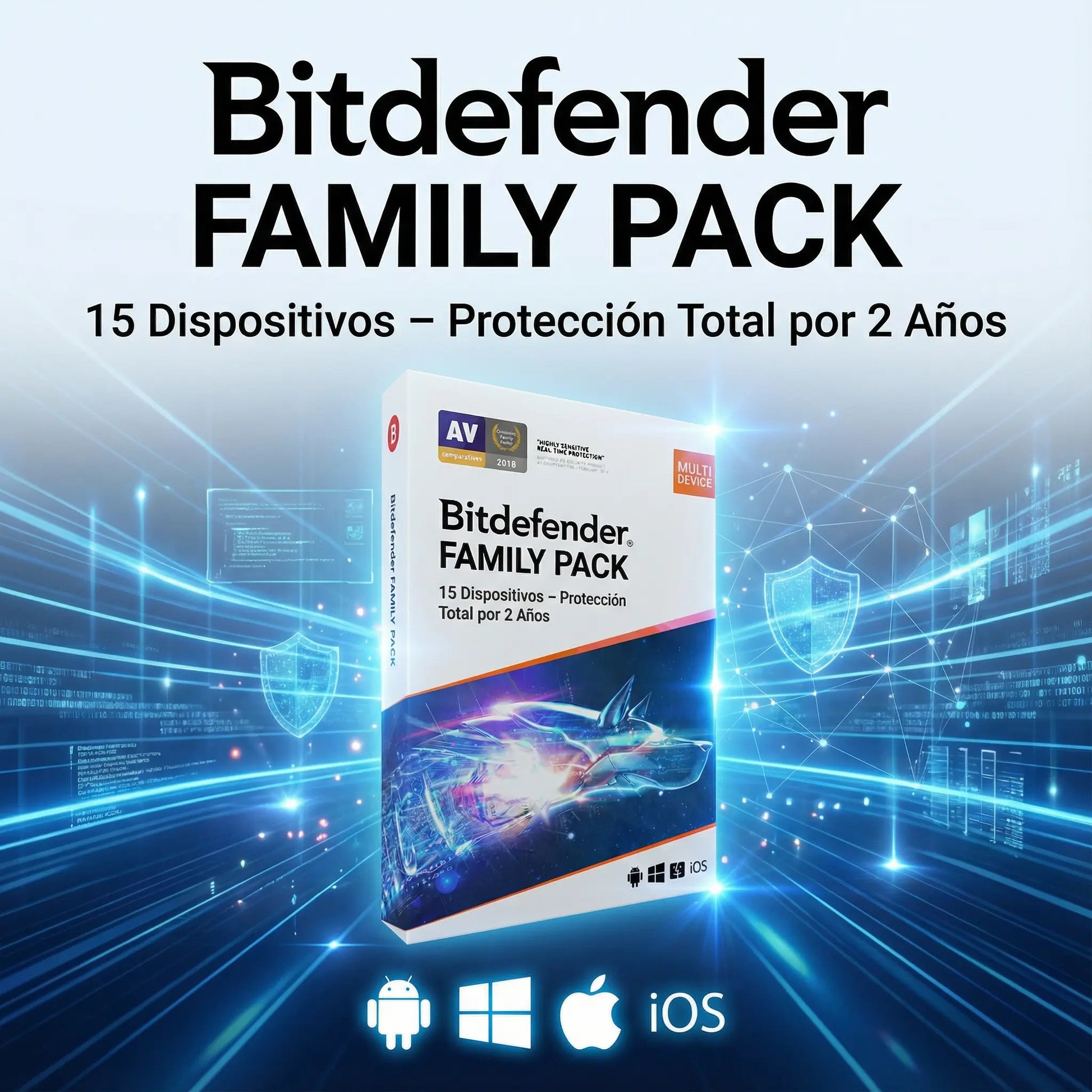 Bitdefender Family Pack 15 Dispositivos – Protección Total por 1 Año