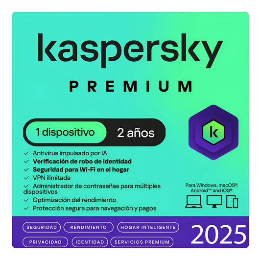 "Compra Kaspersky Premium Antivirus con soporte técnico confiable