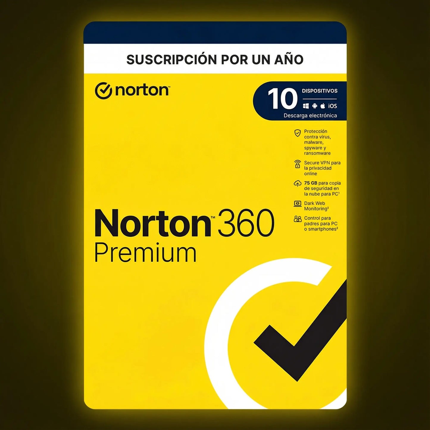Licencia Norton 360 Premium 10 dispositivos 1 año – Seguridad avanzada para PC, Mac y móviles