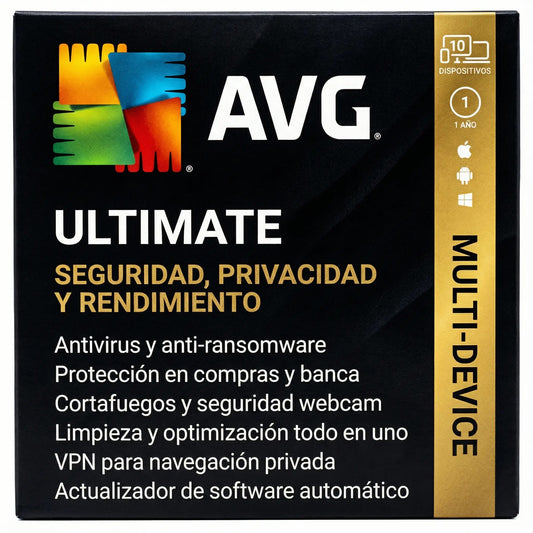 AVG Ultimate 2026 con antivirus premium y VPN incluida