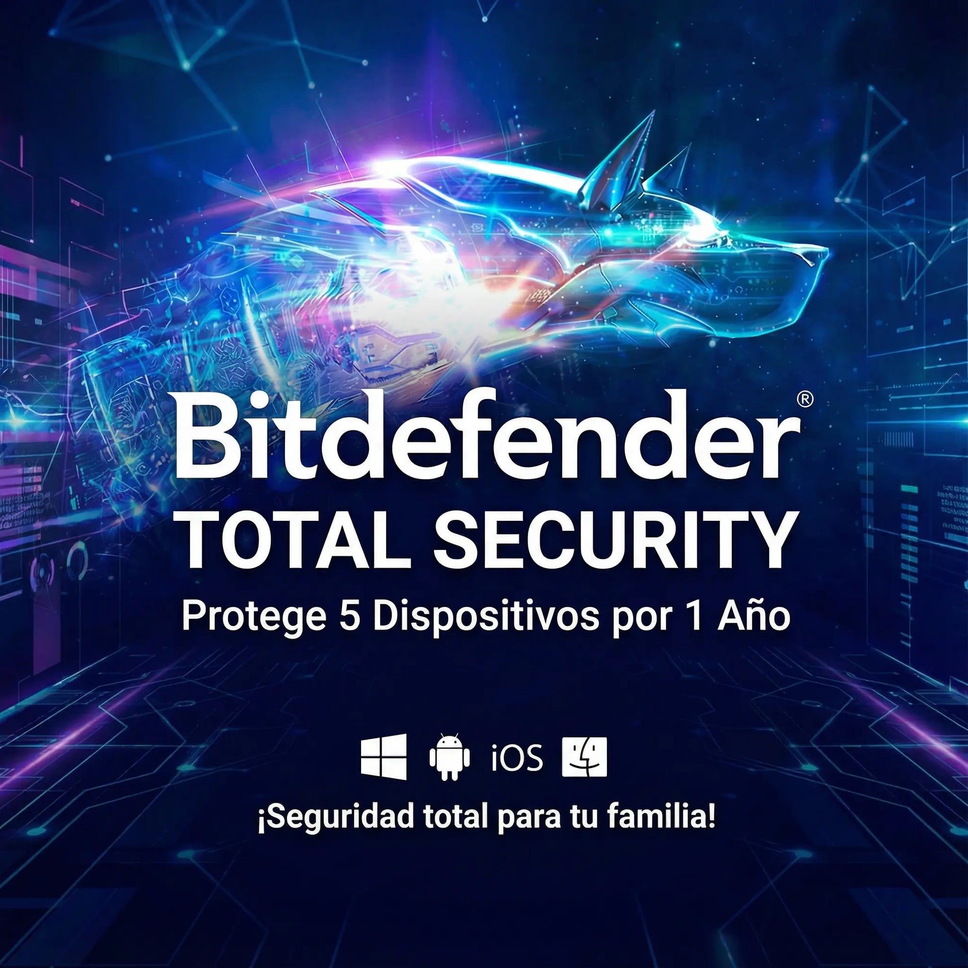 Clave digital Bitdefender Total Security para proteger todos tus dispositivos