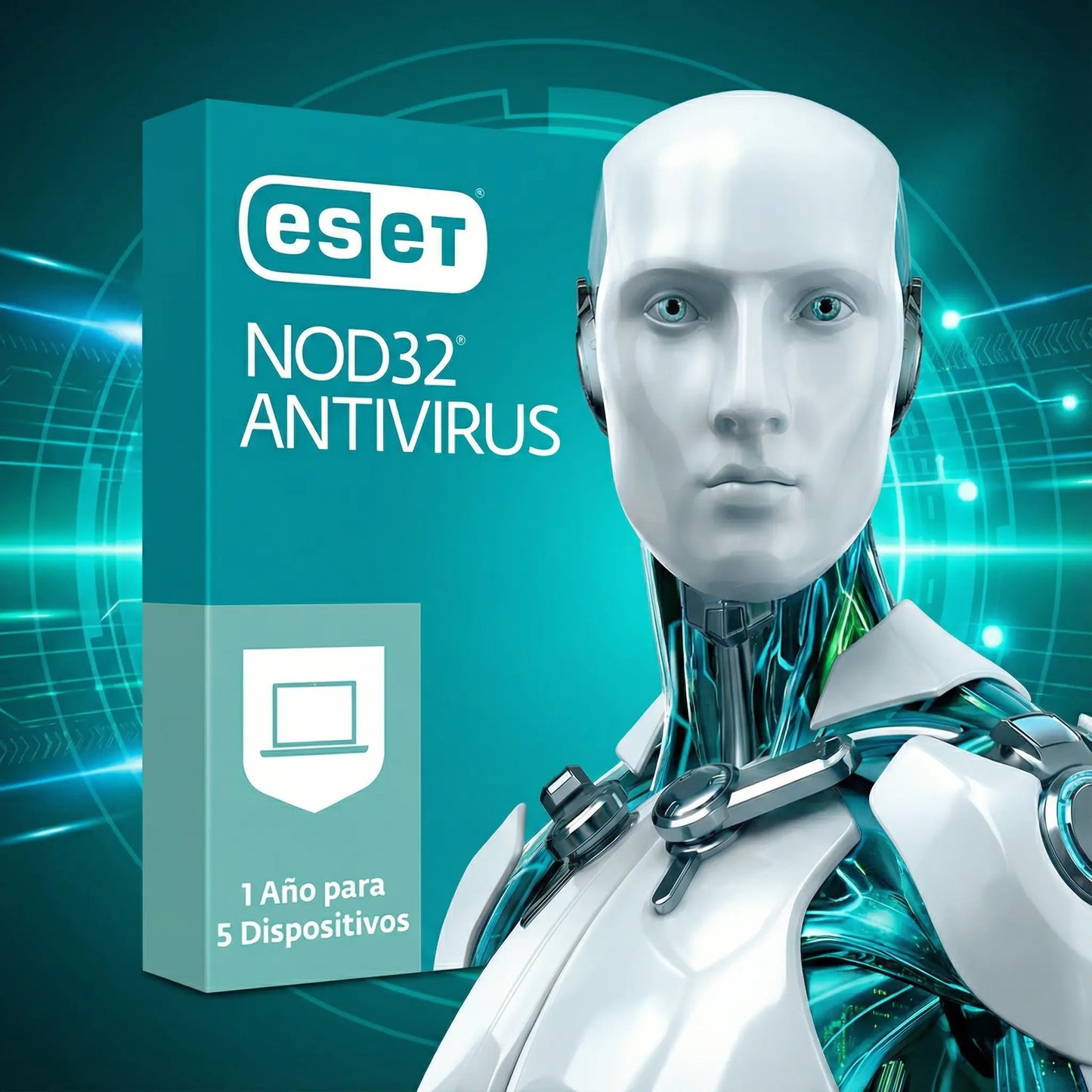 ESET NOD32 Antivirus 1 Año para 5 Dispositivos – Seguridad confiable contra virus y malware
