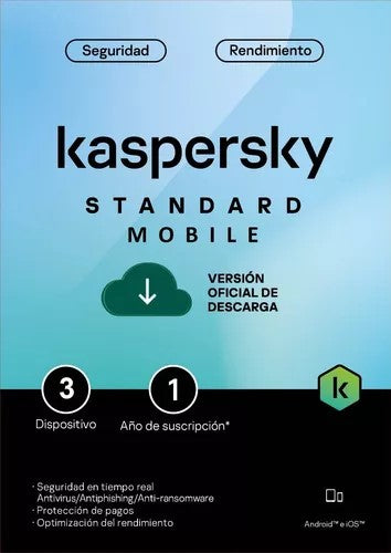 Kaspersky Standard Mobile – Defensa esencial por 1 año en un dispositivo