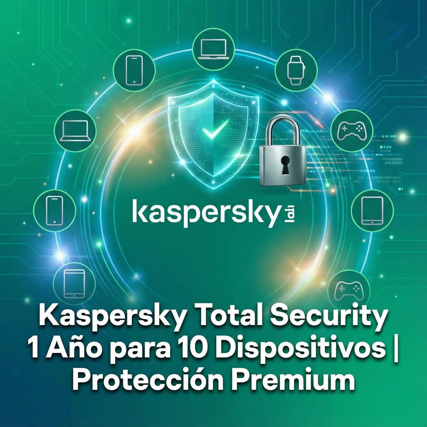 Kaspersky Total Security licencia original 1 año para 10 dispositivos con protección