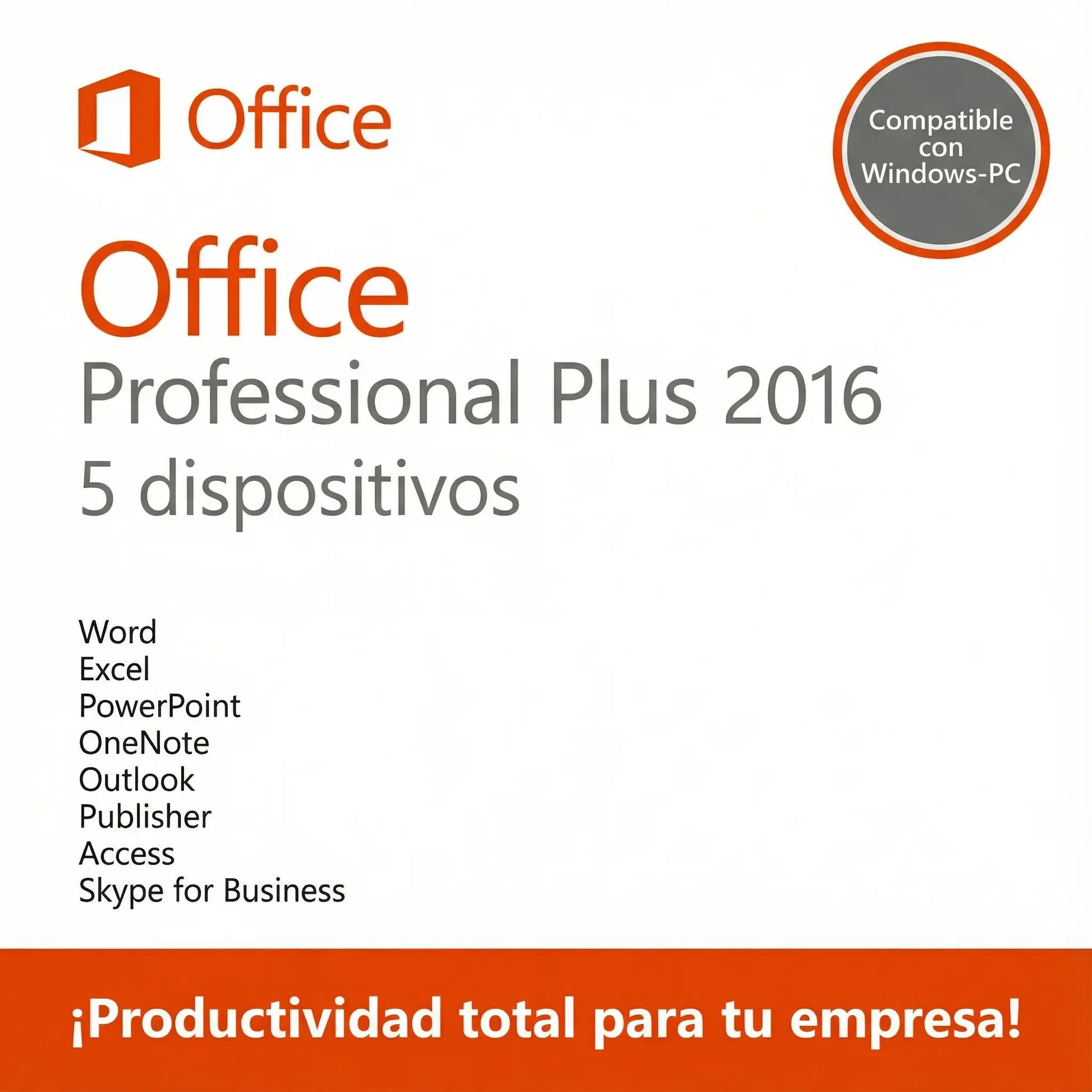 Microsoft Office 2016 Professional Plus original para Windows – Suite completa de productividad